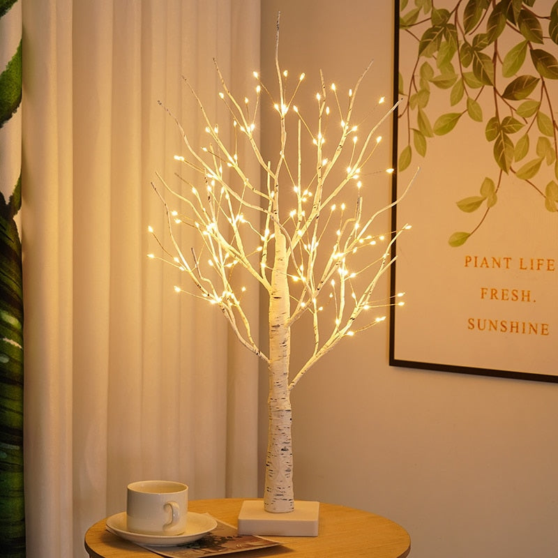 Nordic Birch Tree Light – LED Light-Up Tree – 144 LEDs – Cozy & Relaxing Atmosphere – Battery-Powered (3xAA) – Aesthetic Home Decoration – Warm White Light