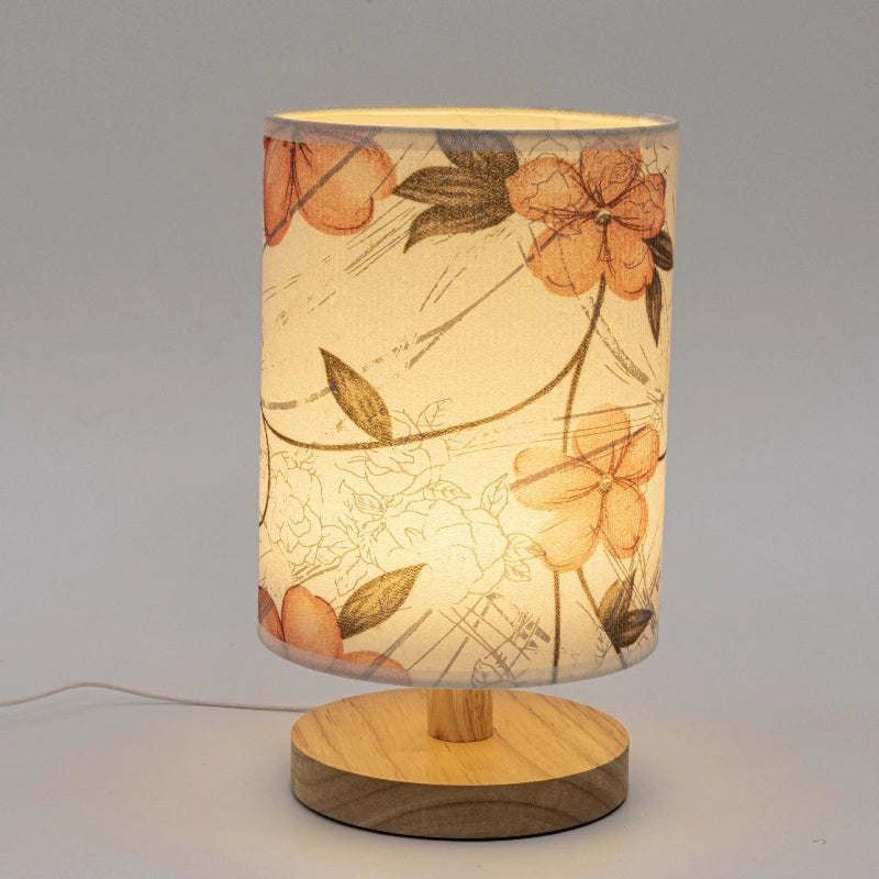 Nordic Wooden Bedside Table Lamp – USB Powered