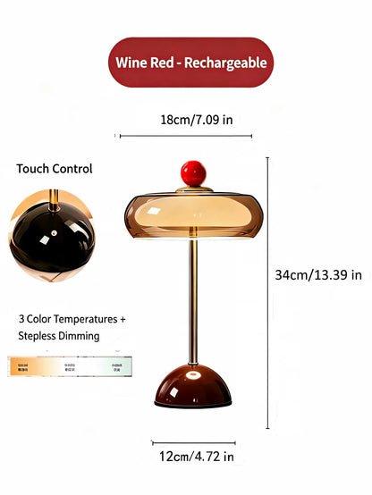Vintage Glass Table Lamp – Cordless Rechargeable