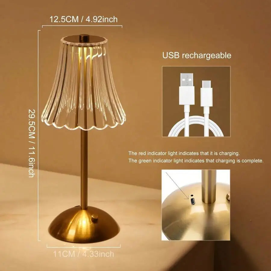 Brass Table Lamp – Cordless Rechargeable