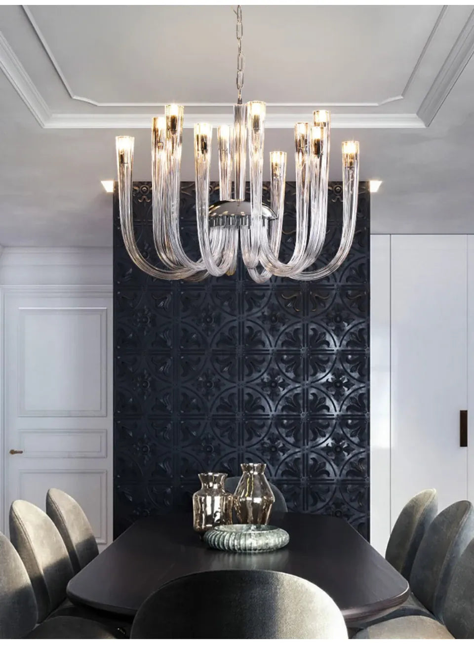 Verthara Premium J-Tube Crystal Glass Pendant Light
