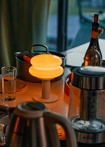 Macaron Glass Table Lamp – Cordless Rechargeable