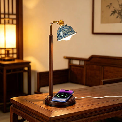Wooden Ceramic Desk Lamp – Cordless Rechargeable
