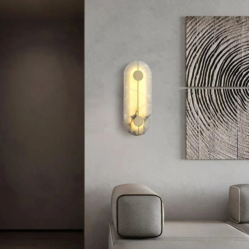 Verthara Premium Round Marble LED Wall Sconce
