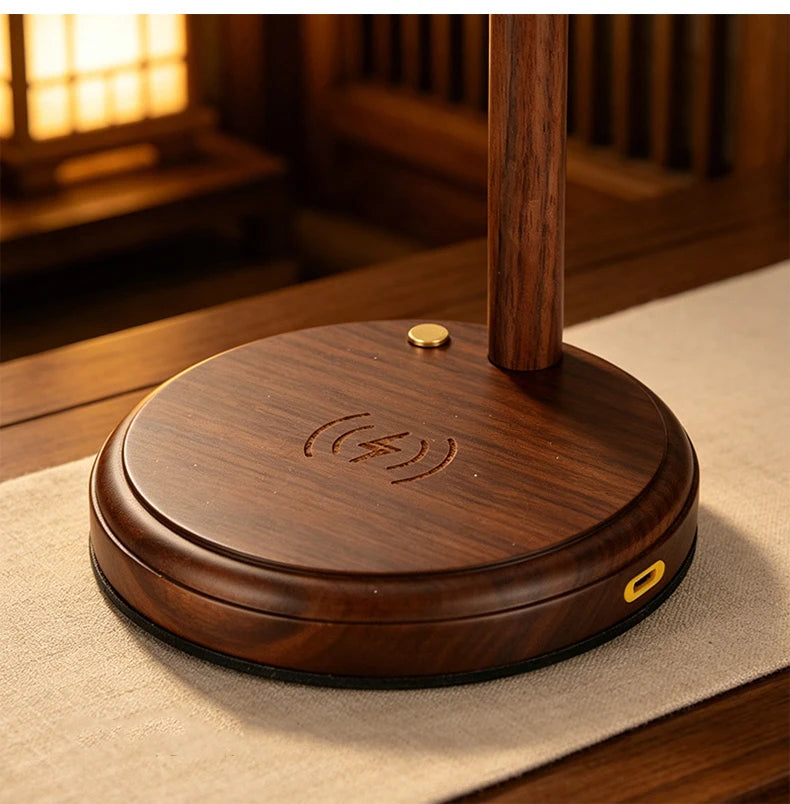 Wooden Ceramic Desk Lamp – Cordless Rechargeable