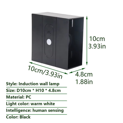 USB Rechargeable LED Wall Lamp with Human Body Sensor – Cordless Wall Sconce for Living Room Decor