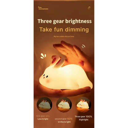 Silicone LED Night Light - Animal Shape - Touch Control - Rechargeable - Perfect for Kids & Decoration