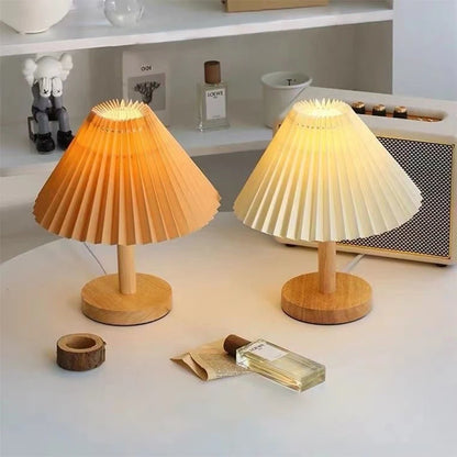 Nordic Pleated Table Lamp – USB Powered Dimmable