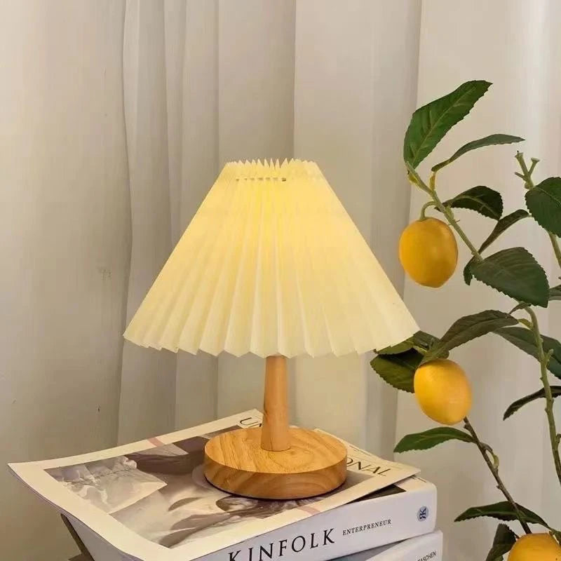 Nordic Pleated Table Lamp – USB Powered Dimmable