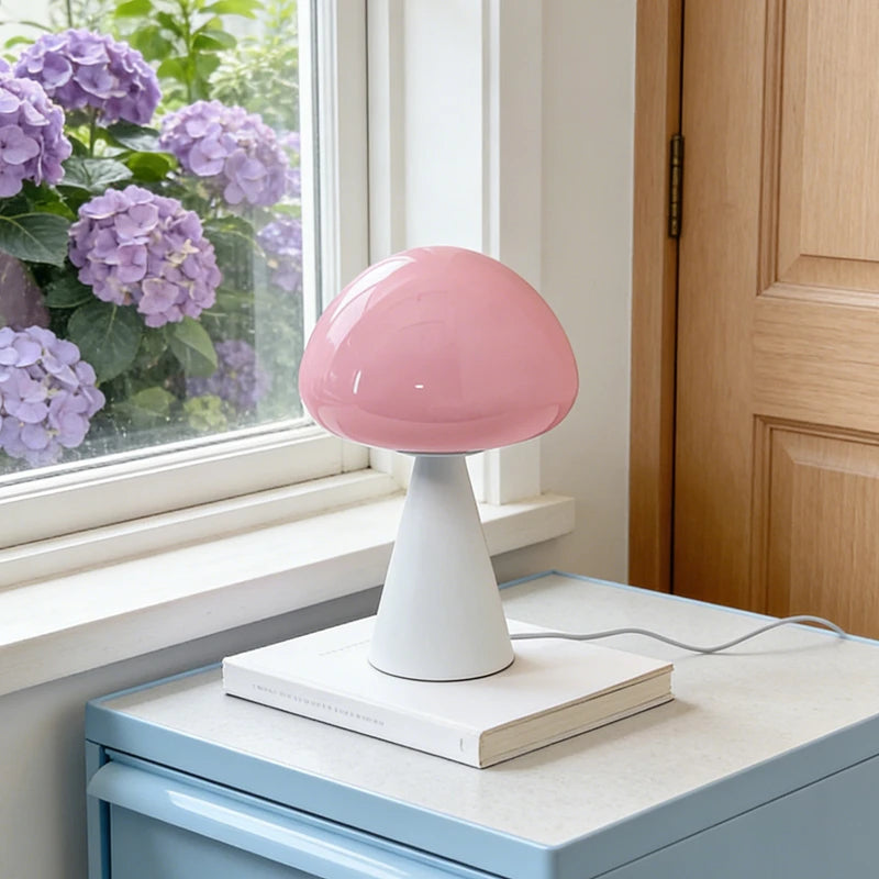Mushroom Glass Table Lamp – Dimmable Touch Control