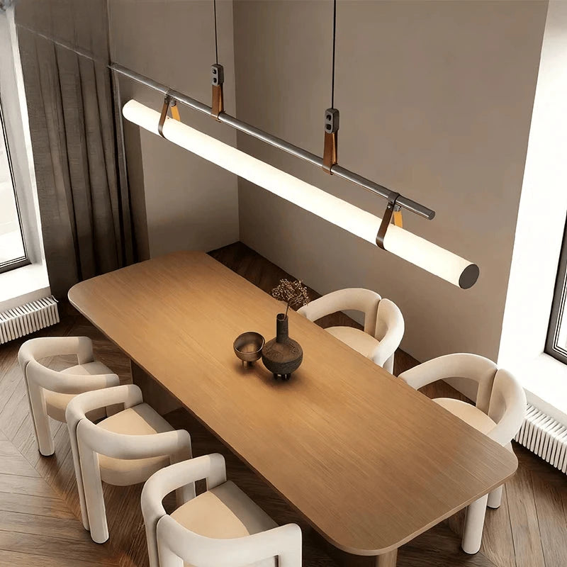 Verthara Premium Vintage Linear Leather-Trim Chandelier