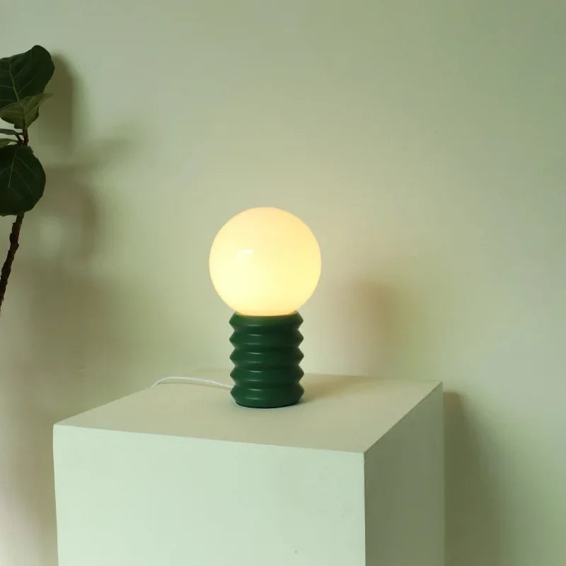 Wooden Glass Table Lamp