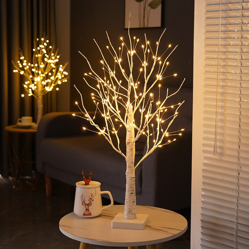 Nordic Birch Tree Light – LED Light-Up Tree – 144 LEDs – Cozy & Relaxing Atmosphere – Battery-Powered (3xAA) – Aesthetic Home Decoration – Warm White Light