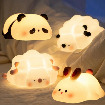 Silicone LED Night Light - Animal Shape - Touch Control - Rechargeable - Perfect for Kids & Decoration