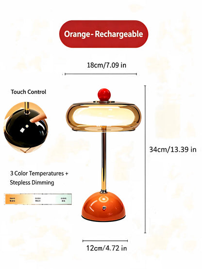 Vintage Glass Table Lamp – Cordless Rechargeable