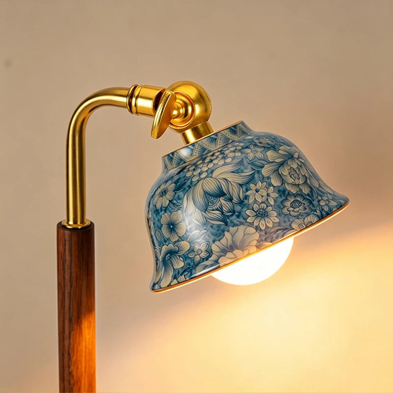 Wooden Ceramic Desk Lamp – Cordless Rechargeable