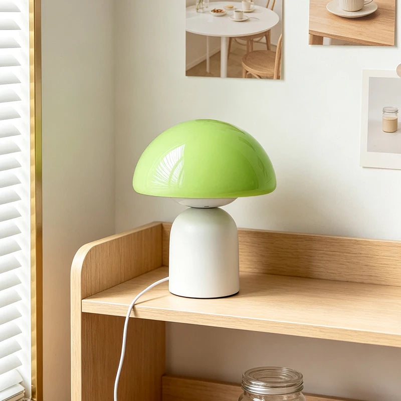 Marble Murano Glass Mushroom Table Lamp – Dimmable Touch Control