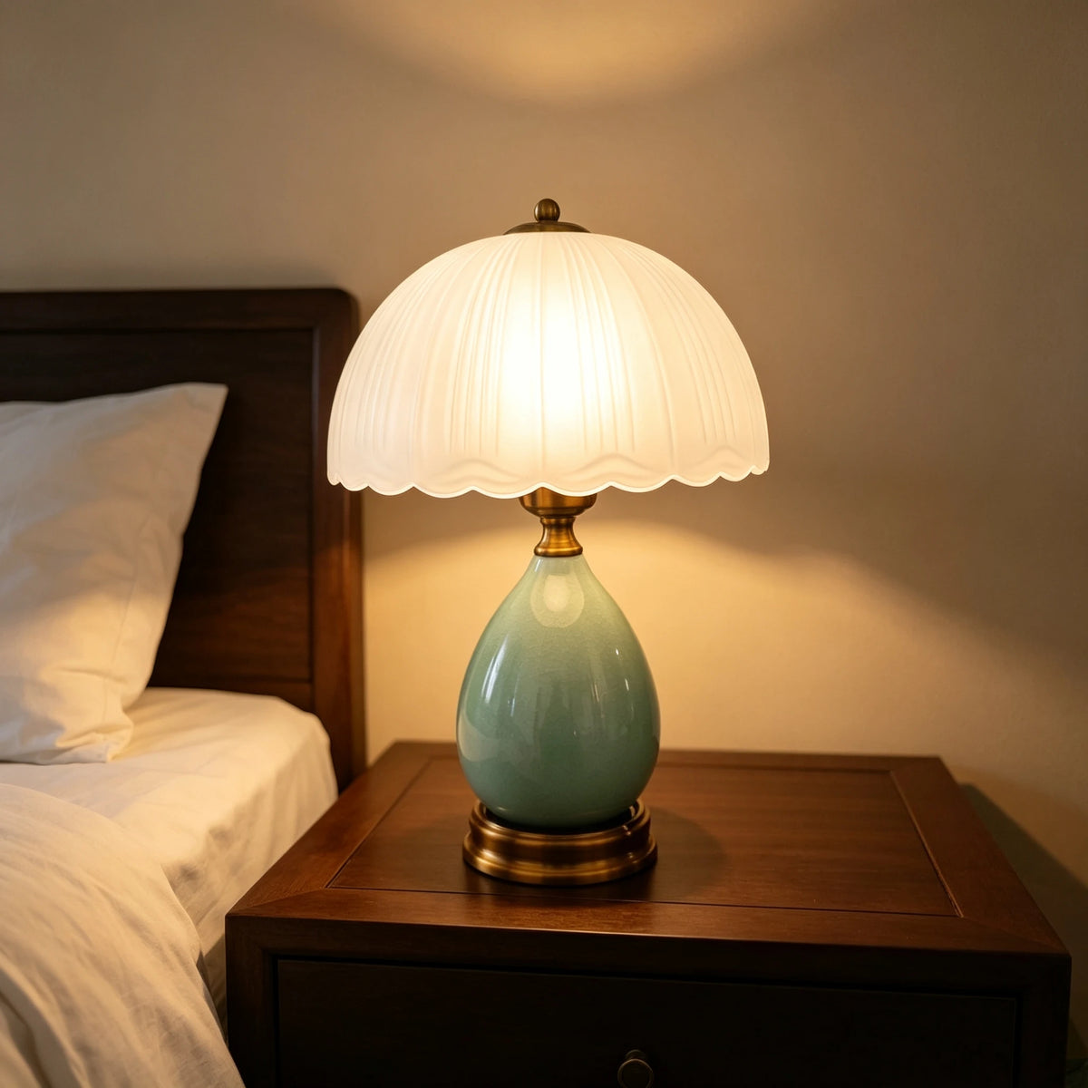 Vintage Ceramic Table Lamp – Dimmable Touch Control