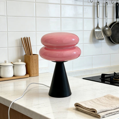 Double Donut Glass Table Lamp – USB Powered Dimmable