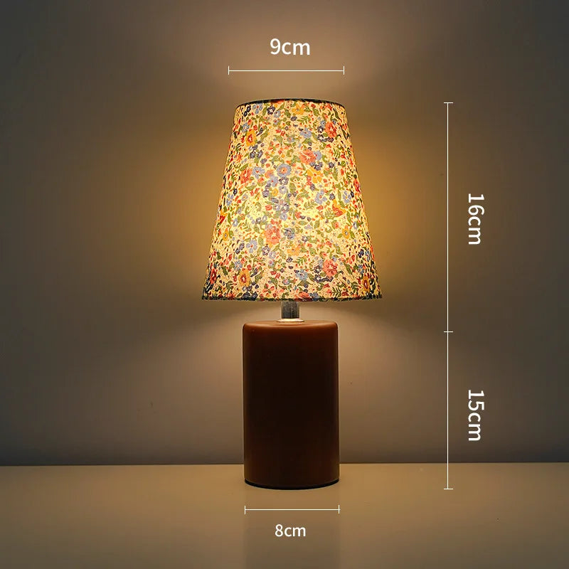 Vintage Wooden Table Lamp – USB Powered Dimmable