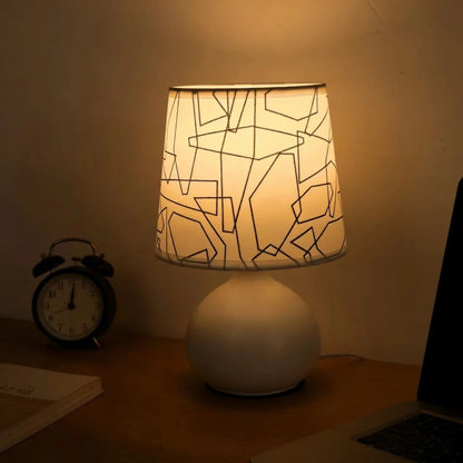 Floral Ceramic Bedside Lamp – USB Powered Dimmable