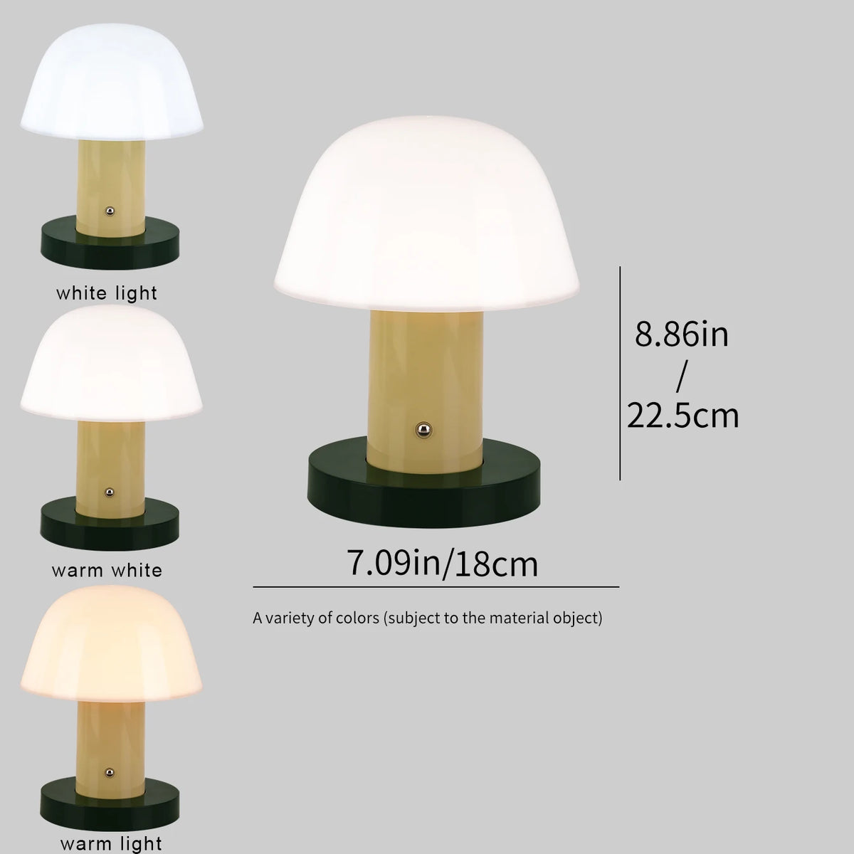 Mushroom Table Lamp – Cordless Rechargeable