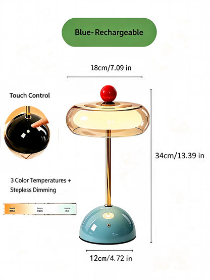 Vintage Glass Table Lamp – Cordless Rechargeable