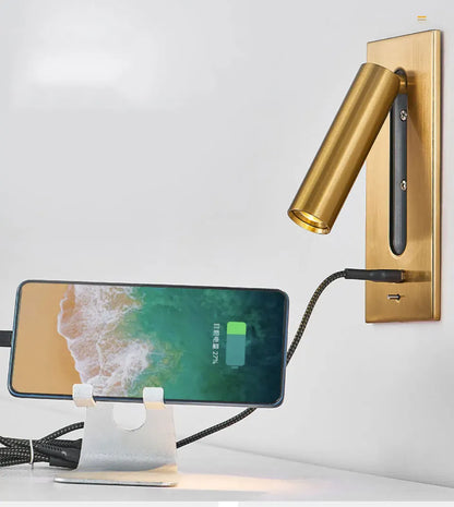 Verthara Premium Adjustable USB Bedside Reading Wall Sconce