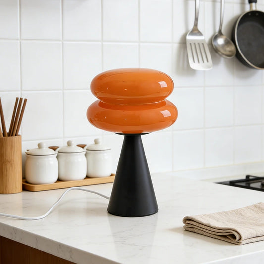 Double Donut Glass Table Lamp – USB Powered Dimmable