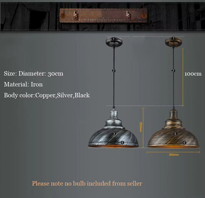 Retro Nordic Industrial Dining Table Pendant Light – Iron Pot Cover Over Dining Table Lighting