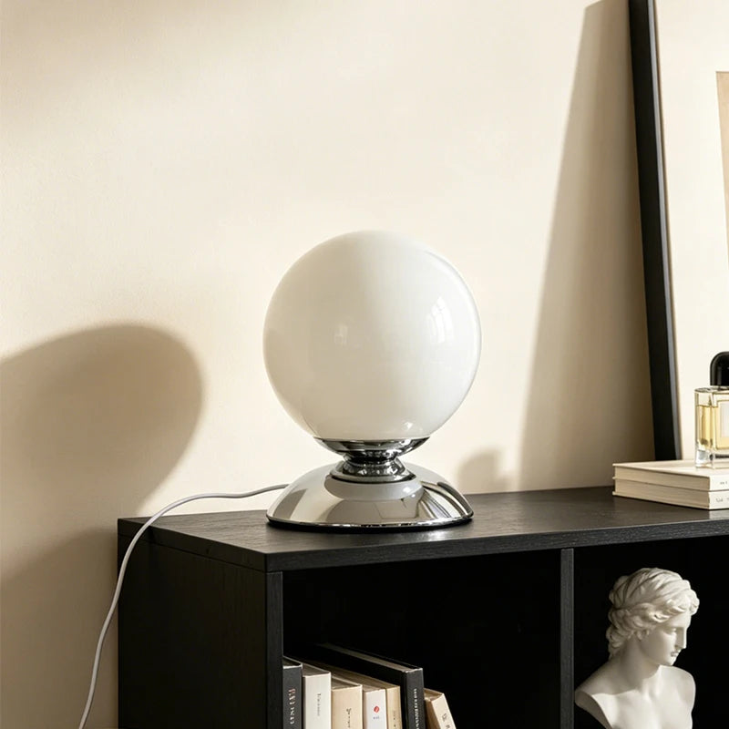 Pedestal Glass Globe Lamp – USB Powered Dimmable