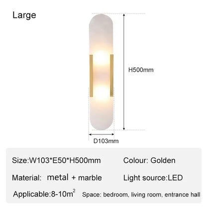 Verthara Premium Stone Marble G4 Wall Light H50cm gold color / Cool White(5500-7000K)