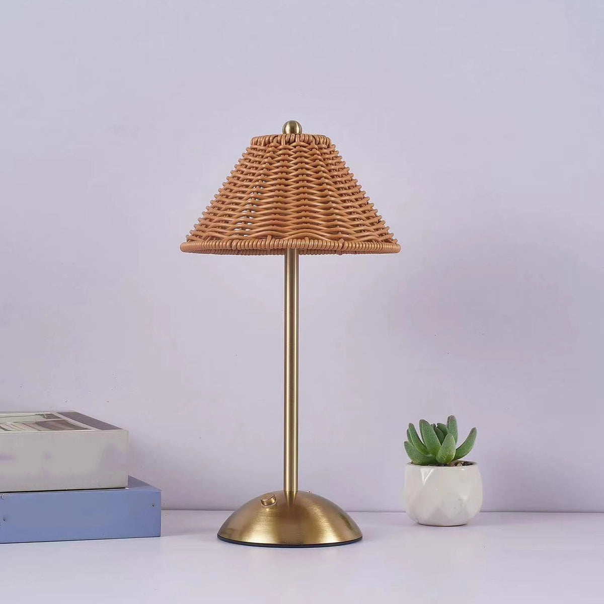 Rattan Table Lamp – Cordless Rechargeable