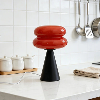 Double Donut Glass Table Lamp – USB Powered Dimmable