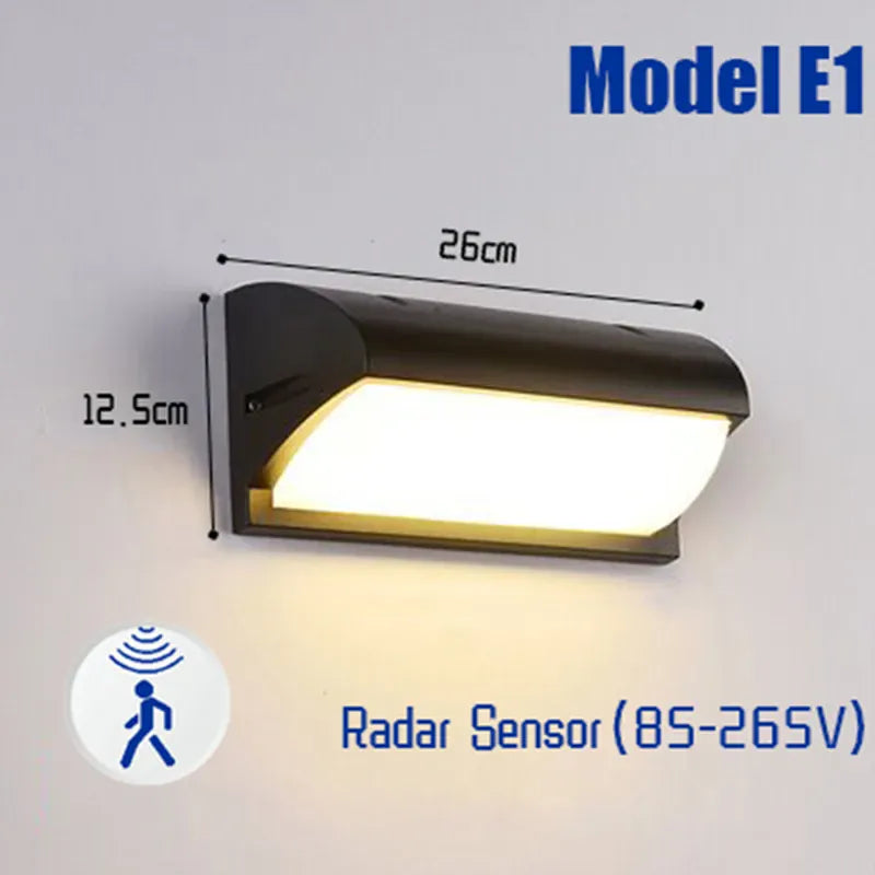 Verthara Premium Motion Sensor Outdoor Wall Light Cool white / F style