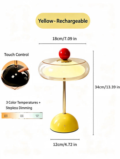 Vintage Glass Table Lamp – Cordless Rechargeable