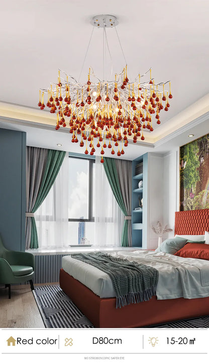 Verthara Premium Pink Crystal Princess Room Chandelier