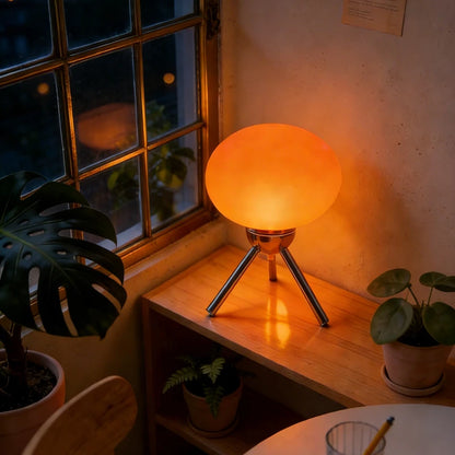 Tripod Oval Glass Table Lamp – USB Powered Dimmable