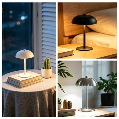Taupe Dome Table Lamp – Cordless Rechargeable