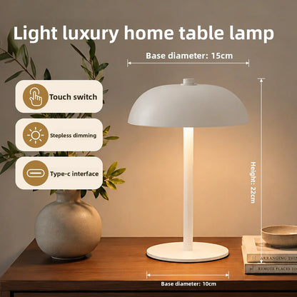 Mushroom Table Lamp – Cordless Rechargeable