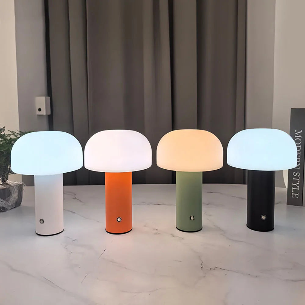 Mushroom Table Lamp – Cordless Rechargeable