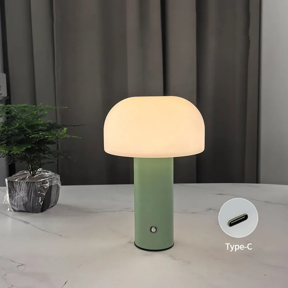 Mushroom Table Lamp – Cordless Rechargeable