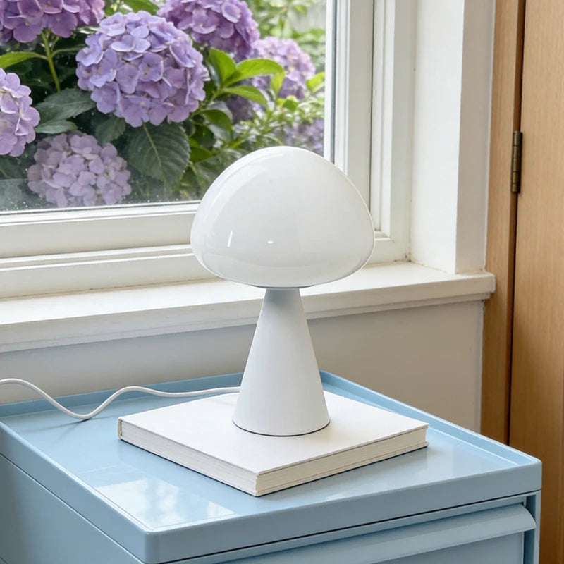 Mushroom Glass Table Lamp – Dimmable Touch Control
