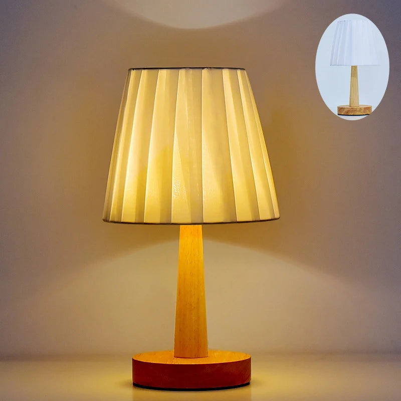 Nordic Wooden Desk Lamp – USB Powered Dimmable