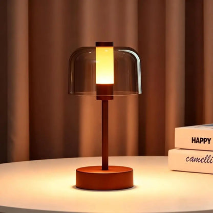 Smoked Shade Table Lamp – Cordless Rechargeable