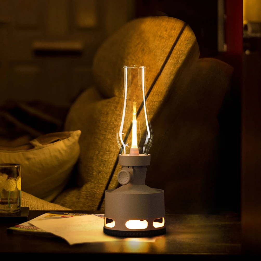 Vintage LED Lantern - Blow-to-Extinguish - Rechargeable USB-C - 160-Hour Battery - Smart Tilt-Off - Multi-Level Brightness - Classic Design