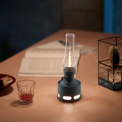 Vintage LED Lantern - Blow-to-Extinguish - Rechargeable USB-C - 160-Hour Battery - Smart Tilt-Off - Multi-Level Brightness - Classic Design