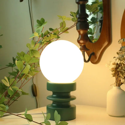 Wooden Glass Table Lamp
