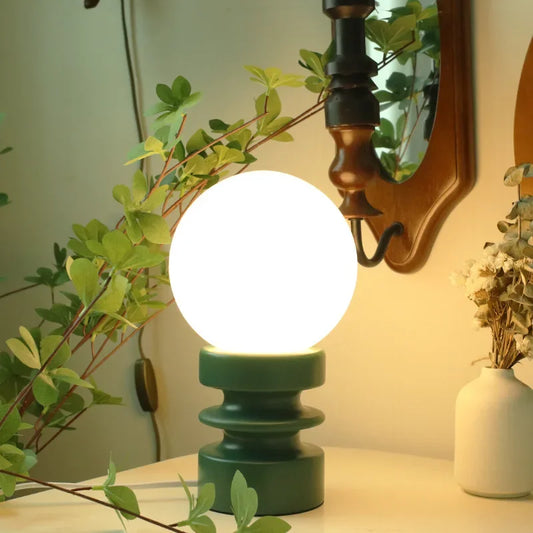 Wooden Glass Table Lamp