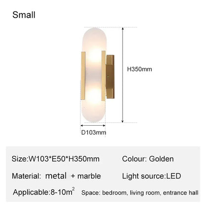 Verthara Premium Stone Marble G4 Wall Light H35cm gold color / Cool White(5500-7000K)